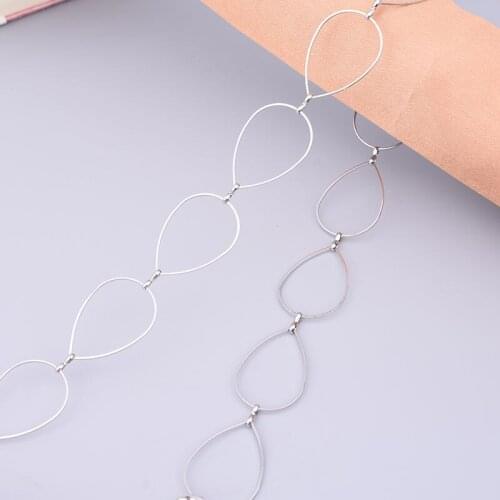 32mm chain found open exaggerated brass chain oval necklace Diy component ladies boho jewelry