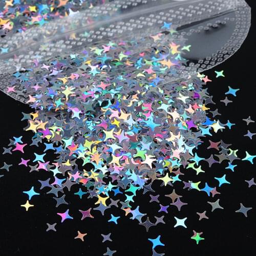 1Bag Holographic Star shape Sequins Nails Glitter Decoration 3D Laser Flakes Slice For Nail Art DIY Spangles Manicure Shining