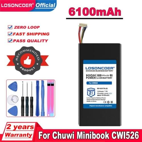 LOSONCOER 635170-2S 8 Lines+Plug NV-635170-2S 4500mAh Battery for Chuwi Minibook CWI526 Tablet PC Replacement Accumulator