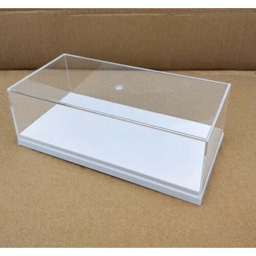 Acrylic Case Model Diecast Car Display Box Cover Transparent Dust Proof Whole window White Plate 20cm