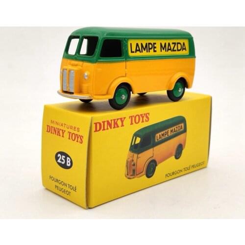 Atlas 1:43 Dinky Toys 25B For P~geot Fourgon Tole D.3.A LAMPE MAZDA Green Diecast