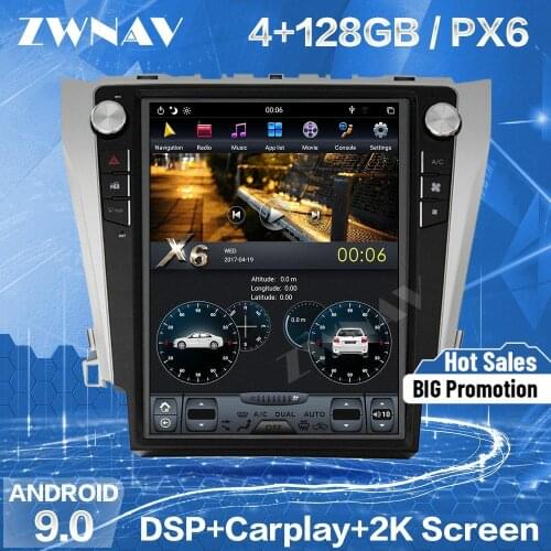 4+128G Tesla Screen For 2012 2013 2014 2015 2016 Toyota Camry Android 9 Car multimedia Player GPS Audio Radio Recorder Head Unit