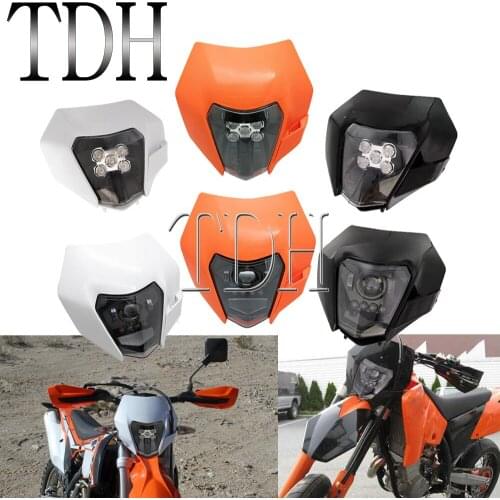 Dirt Bike LED Headlight DRL HI/LO Beam Front Light Lamp For Yamaha Kawasaki TE FE TC FE 125 250 350 450 530 EXC TPI SIX DAYS