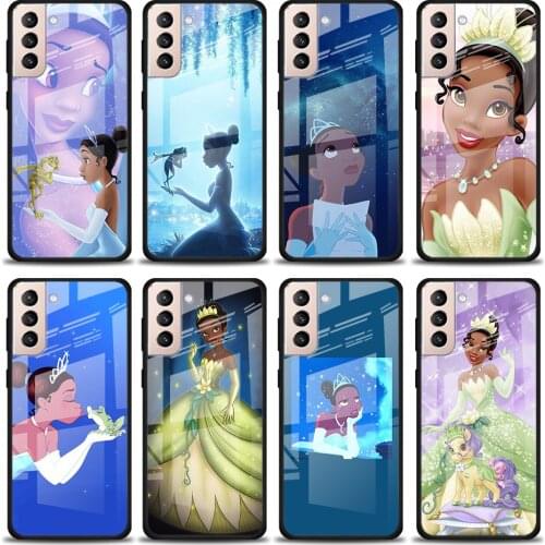 Disney Tiana Princess Tempered Glass Cover For Samsung Galaxy S21 Plus Ultra M21 M31 M51 A52 A72 Phone Case Coque