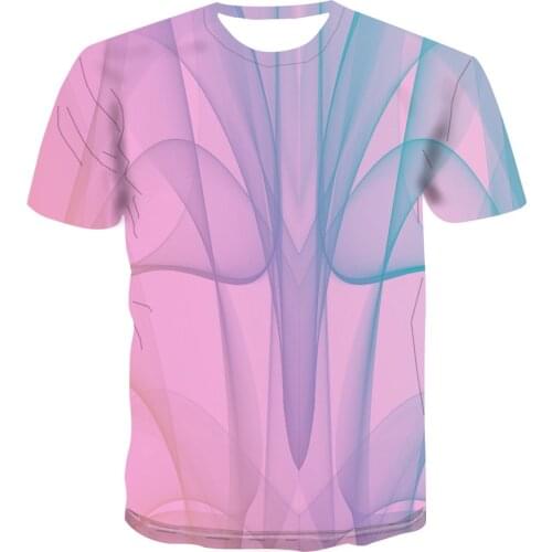 Color printing 3D T-shirt casual summer style fashion printing short-sleeved T-shirt mens art casual style