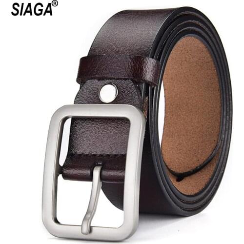 Ladies All-match Good Quality Genuine Leather Belt Alloy Buckle Metal Metal Casual Style Belts for Women 3.3cm Wide AK016