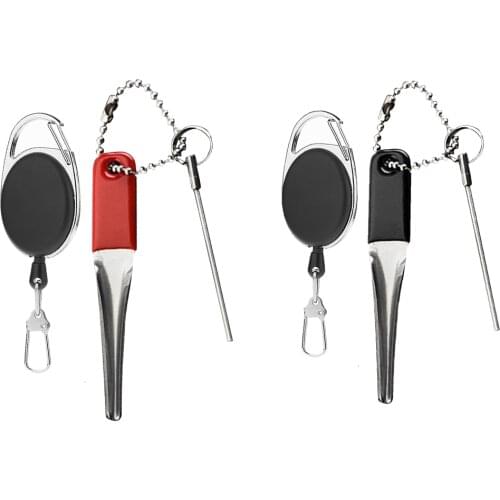 Badge Clip Holder Fishing Knot Tying Tool Retractable Key Chain Reel Badge Fly Fishing Retractor Spring Clip