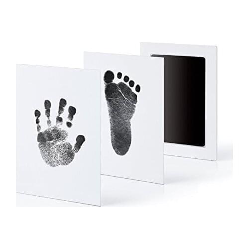 Baby Handprint Footprint Photo Frame Kit With Hand Makers An Included Clean-Touch Ink Pad Hand & Footprint Makers Baby Souvenirs