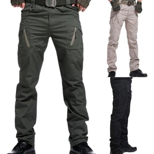 50% Dropshipping!!Cargo Pants Multi-Pocket Skin Friendly Cotton Blend Water Resistant Long Pants for Outdoor