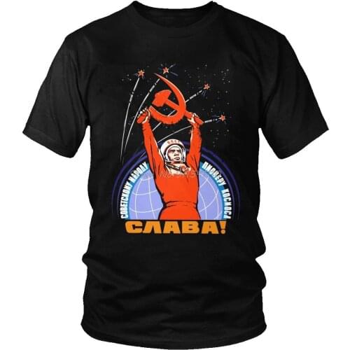 Fashion Russia CCCP Yuri Gagarin T Shirt Men Short Sleeve Cotton Soviet Cosmonaut T-Shirt Large Size Summer 1961 Tee Tops