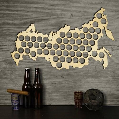 Creative Wooden Beer Cap Maps Beer Bottle Caps Map of Russia Board Wall Art For Cap Collector Beer Drinker