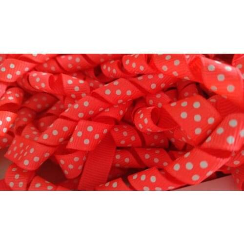 3/8" inch (9mm) polka dot korker ribbons grosgrain