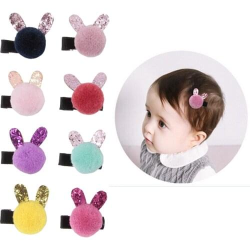 Fashion 10PCS Lovely Bow Barrette Baby Hair Clip Cartoon Rabbit Ball Hairpin Kids Girl Hairgrip Head Accessories