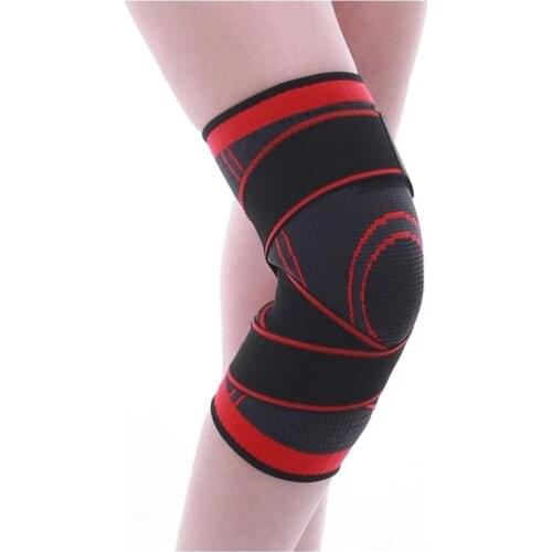 Fashion 1PCS Men Sports Kneepad Pressurized Elastic Knee Pads Fitness Gear Basketball Football Brace Volleyball Sports Protector