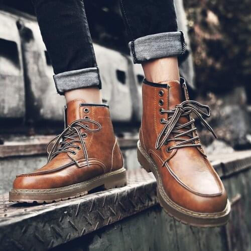 2019 New England Boots Leather Men Boots 2018 New Arrival Autumn Ankle Boots Winter Mens Casual Boots botines hombre A4-84