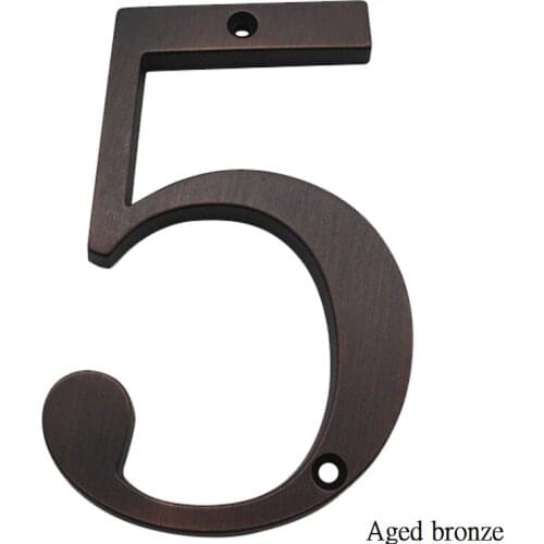 Aged Bronze 101mm House Number House Door Address Number Digits Zinc Alloy Screw Mounted Big Door Address Sign #5