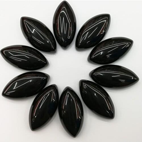 Wholesale 15*30*7mm natural black onyx stone beads marquise shape CAB CABOCHON teardrop loose beads Free shipping 12pcs/lot