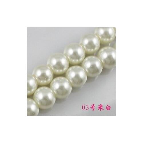 Wholesale 4.6.8.10.12.14mm Pearl Ivory Color Imitation Glass Pearls Beads for Necklace Handmade Jewelry Making Craft DIY GL-07