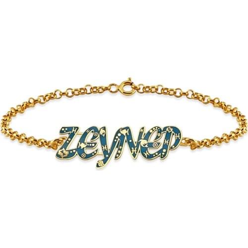 Personalized Zodiac Pattern Cabochons Is Bracelet DN300