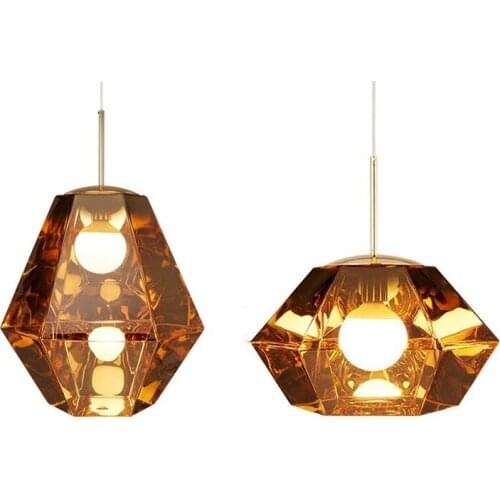 Postmodern color shaped diamond glass pendant light living room dining room bedroom study lava Hanging lamp fixture E27 AC85-265