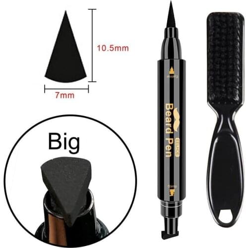 1 Set Professional Mens Beard Pen Style Filling Pen All-in-one Tip Black Brown Beard Dye Pen Waterproof Beard Pen