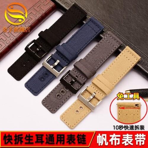 Universal Canvas Strap Mens for Seiko Citizen Timex Nylon Watchband 20 22mm Quick Release Accessories watch band