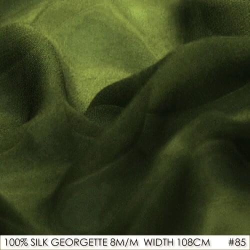 SILK GEORGETTE 108cm width 8momme/100% Pure Silk Georgette Fabric Manufacturer Direct Sale Dark Purple NO 85 Amy green