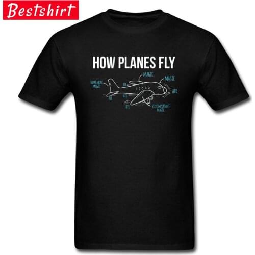 Airplane Structure How Planes Fly Men T Shirts Schematic Diagram Introductions Simple T-Shirts Mens Summer Funny Tshirts