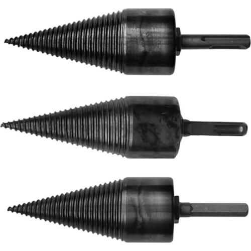 Firewood Splitter Machine Wood Cone Reamer Punch Driver Split Drill Bit Woodworking Drilling Tools Hex/Round/Square Shank