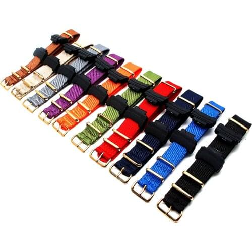Fabric Strap 22MM for Casio G-Shock Nylon Watchband For NATO Style Replacement Bracelet With Gold Buckle Men and Women