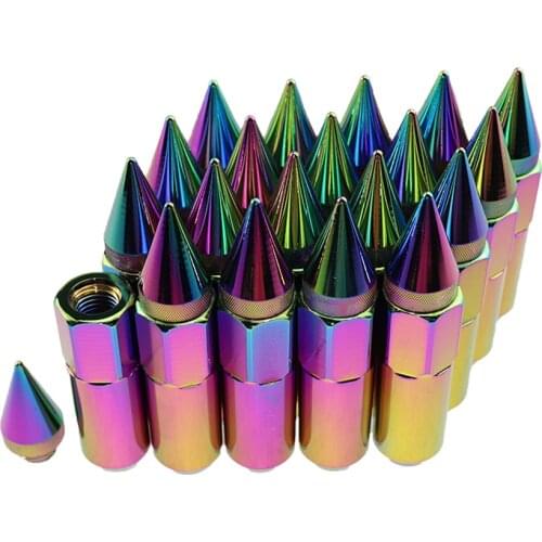 Universal Aluminum 20pcs/set 12x1.5 Car Styling Tunning 60mm Extended Tuner Wheels Rims Lug Nuts Racing JDM Style LGLM001