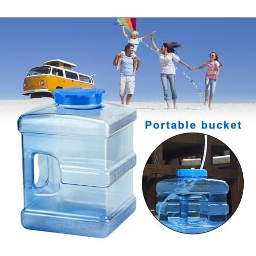 10L Car Portable Handheld Water Bucket PC Outdoor Self-driving Tour Camping Square Portable Thickened Transparent Bucket with Co