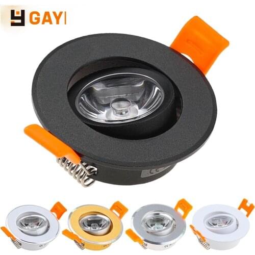 High Quality Round LED Dimmable Ceiling Downlight 3W AC90-260V DC12V Recessed LED Spot Light Led Bulb Cutout 50mm with Driver