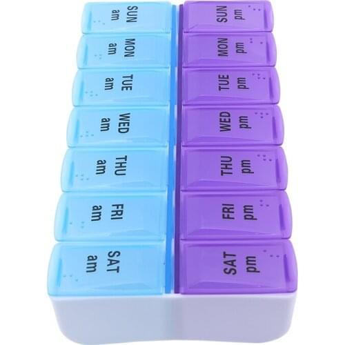 High Quality New Arrivals 14 Holes 7 Days Weekly Portable Multifunctional Pill Medicine Holder Organizer Container Medical Kit
