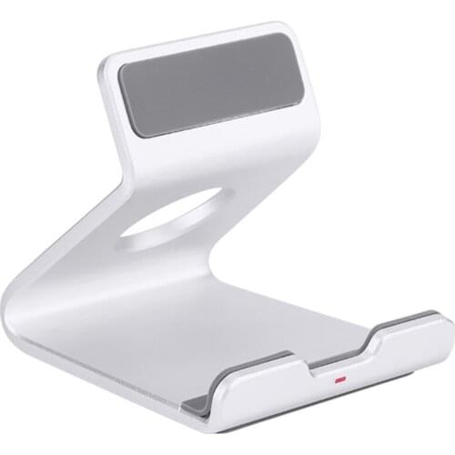 1pc Desktop Phone Holder Universal Phone Tablet Stand Storage Rack (Silver)