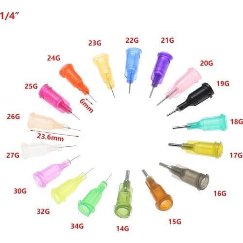 100pcs 1/4 Luer Lock Blunt Tip Screw Needle Precision Dispenser Syringe Glue Needles
