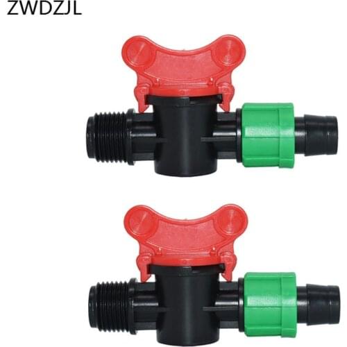 Greenhouse Drip tape tap male 1/2 to the 5/8" irrigation valve 16mm Mini Valve waterstop connectors barb tap 12pcs