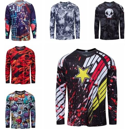 2021 Men Cycling Jersey Long Sleeve Shirts Spring Bicycle Clothing MTB Riding Breathable Quick dry Outdoor Bike Jerseys Top