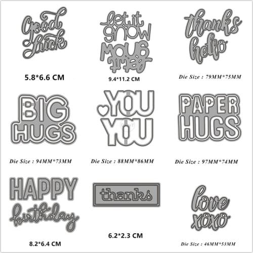 29 Styles) 2021 New Blessing Words Metal Cutting Dies DIY Scrapbooking Paper Photo Album Letters Crafts Mould Punch Stencils