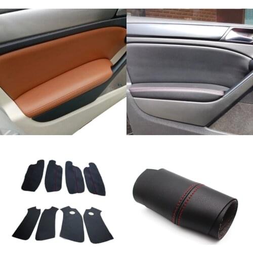 4pcs/set Car Door Armrest Panel Microfiber Leather Protective Cover Interior Trim For VW Golf 6 2010 2011 2012 2013