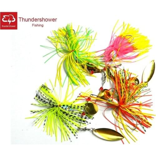 40pcs Metal Spinner Lure 4 Colors 19.8g Fat Bass Bait Lures Buzzbait Strong Hooks Spoon Beard Hard Flying Fishing Tackle Wobbler