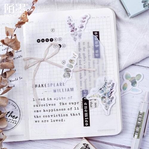 45pcs Retro Boxed Sticker Eucalyptus Student Stationery Creative Kawaii DIY Office School Supplies Kids Stationery Packaging