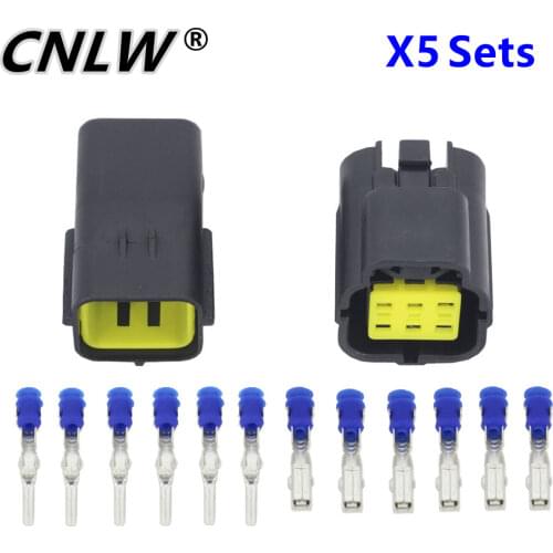 5 Sets 6 Pin Denso DJ70616Y-1.8-11/21 Waterproof Electrical Wire Connector Electronic Throttle Pedal Plug Automobile Connector