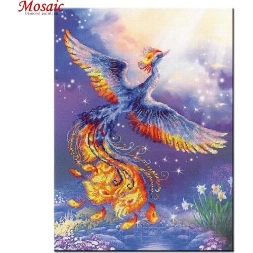 5D DIY Diamond Painting Bird of Happiness Cross Stitch Kit Full Square/Round Drill Diamond Embroidery Mosaic Home Decor Phoenix