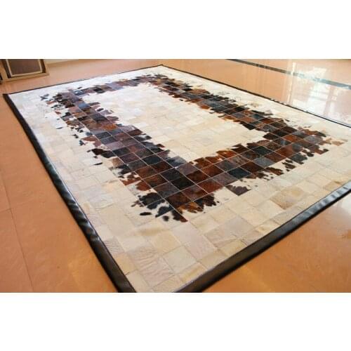 Free shipping 100% natural hand made cowhide leather wilton floral carpets wall to wall carpet