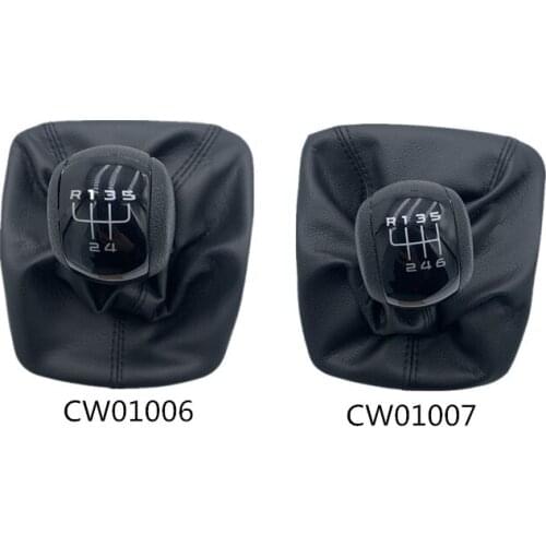 Free Shipping For Skoda Octavia 2 A5 2004-2010 5 6 Speed Manual Gear Shift Knob Lever Pen Black Gaiter Boot Cover Case