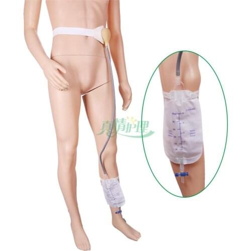 Free shipping Lumbar side of bladder urine bag for men or women rubber urine collector with 2 leg bag