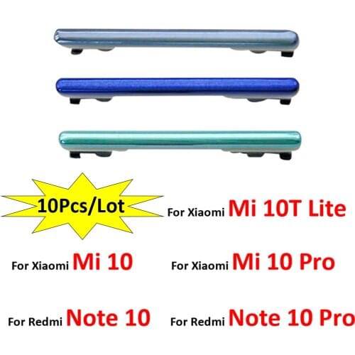 10Pcs/Lot Side Volume Button + Power ON / OFF Buttton Key Set For Xiaomi Mi 10 / Mi 10 Pro Replacement Part