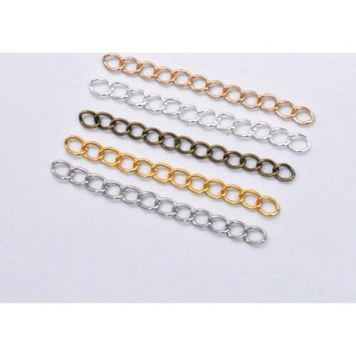 50pcs/lot 50mm and 70mm Length Longer Extension Chain For Bracelet Necklace Tail Chain