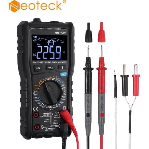 Neoteck 9999 Counts Digital Multimeter True RMS DMM VFC Capacitance AC/DC Voltage Current Battery Tester with Analog Bargraph